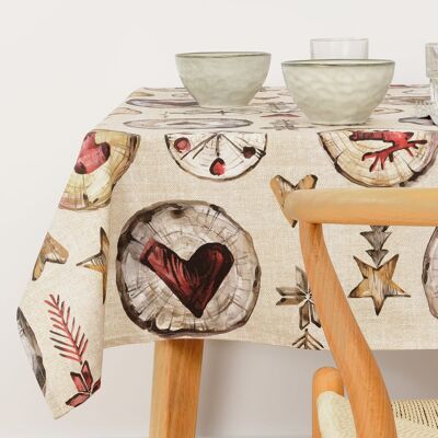 Resin stain-resistant tablecloth Wooden Christmas 2