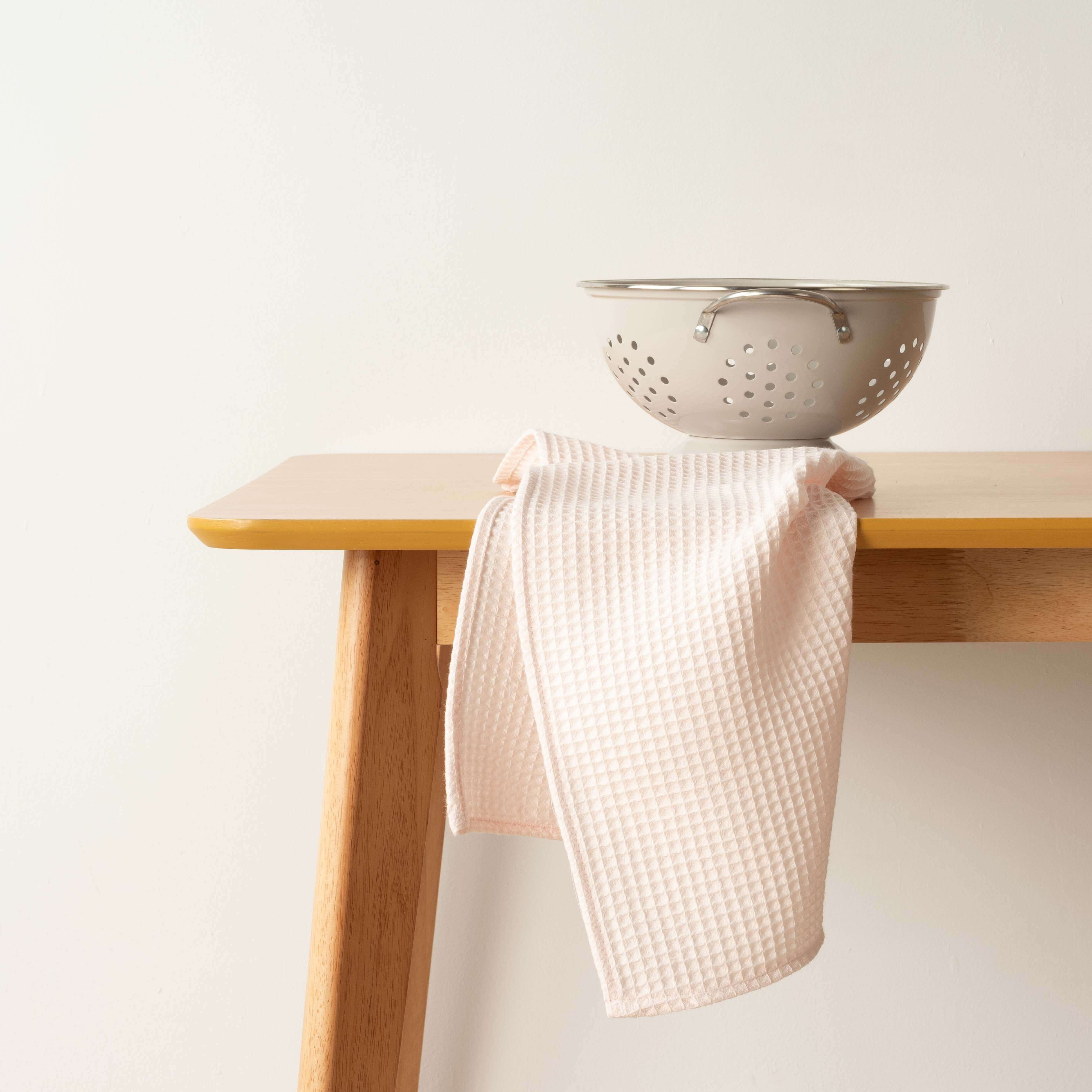 Confezione da 2 strofinacci da cucina Waffle Sauce rosa 45x70 cm