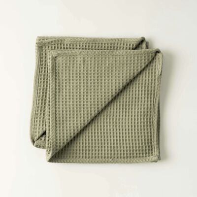 Pack of 2 Waffle Desert Sage napkins 45x45 cm