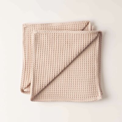 Pack of 2 Waffle Pink napkins 45x45 cm