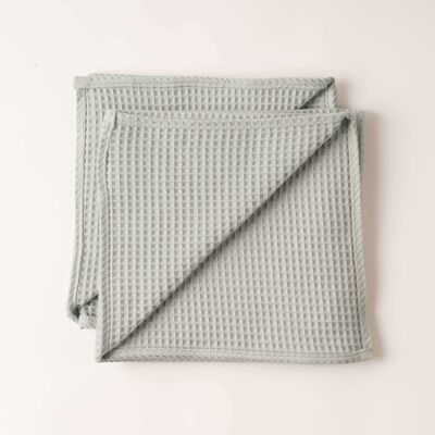 Pack of 2 Water Green Waffle napkins 45x45 cm