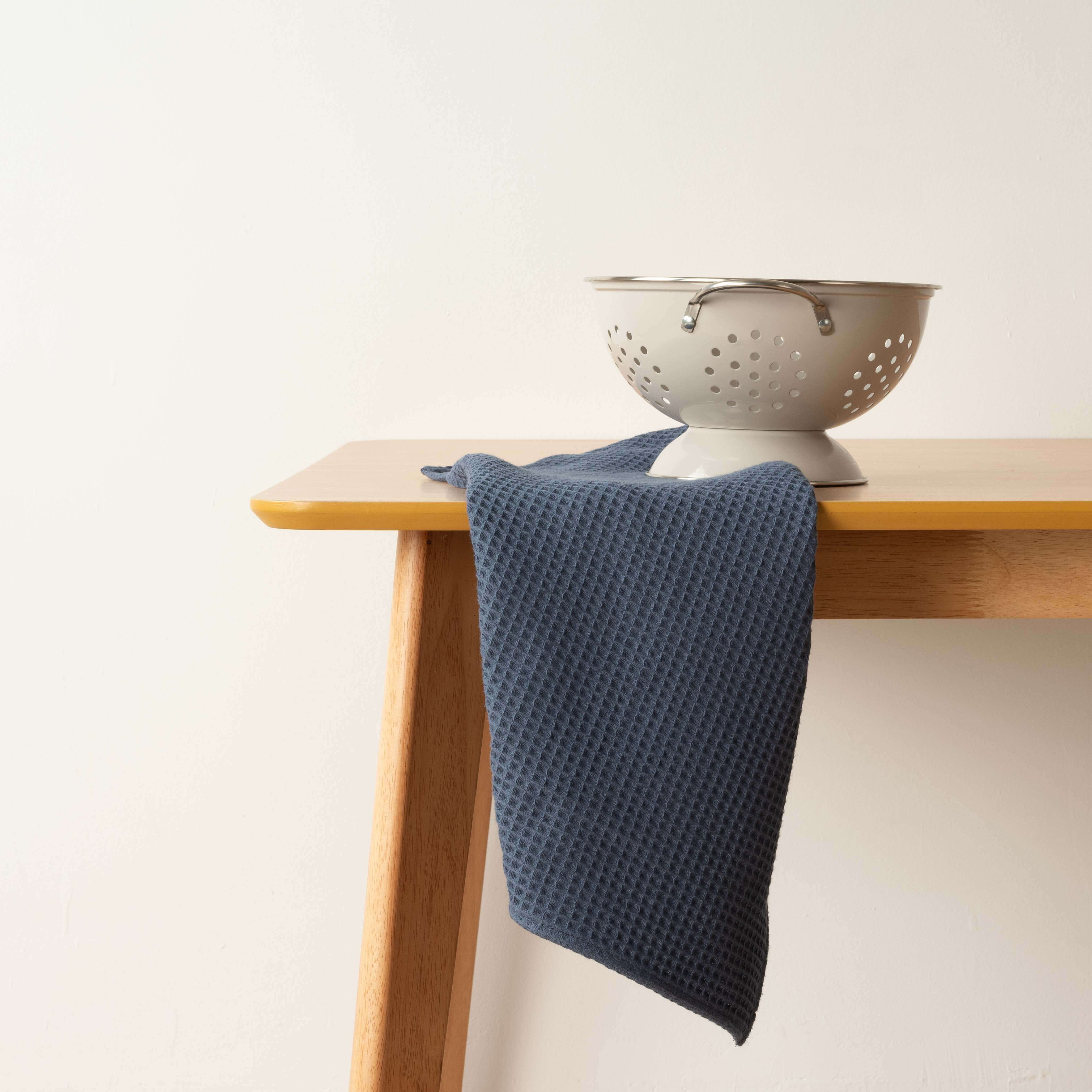 Confezione 2 Asciugapiatti Maiolica Waffle Blu 45x70 cm