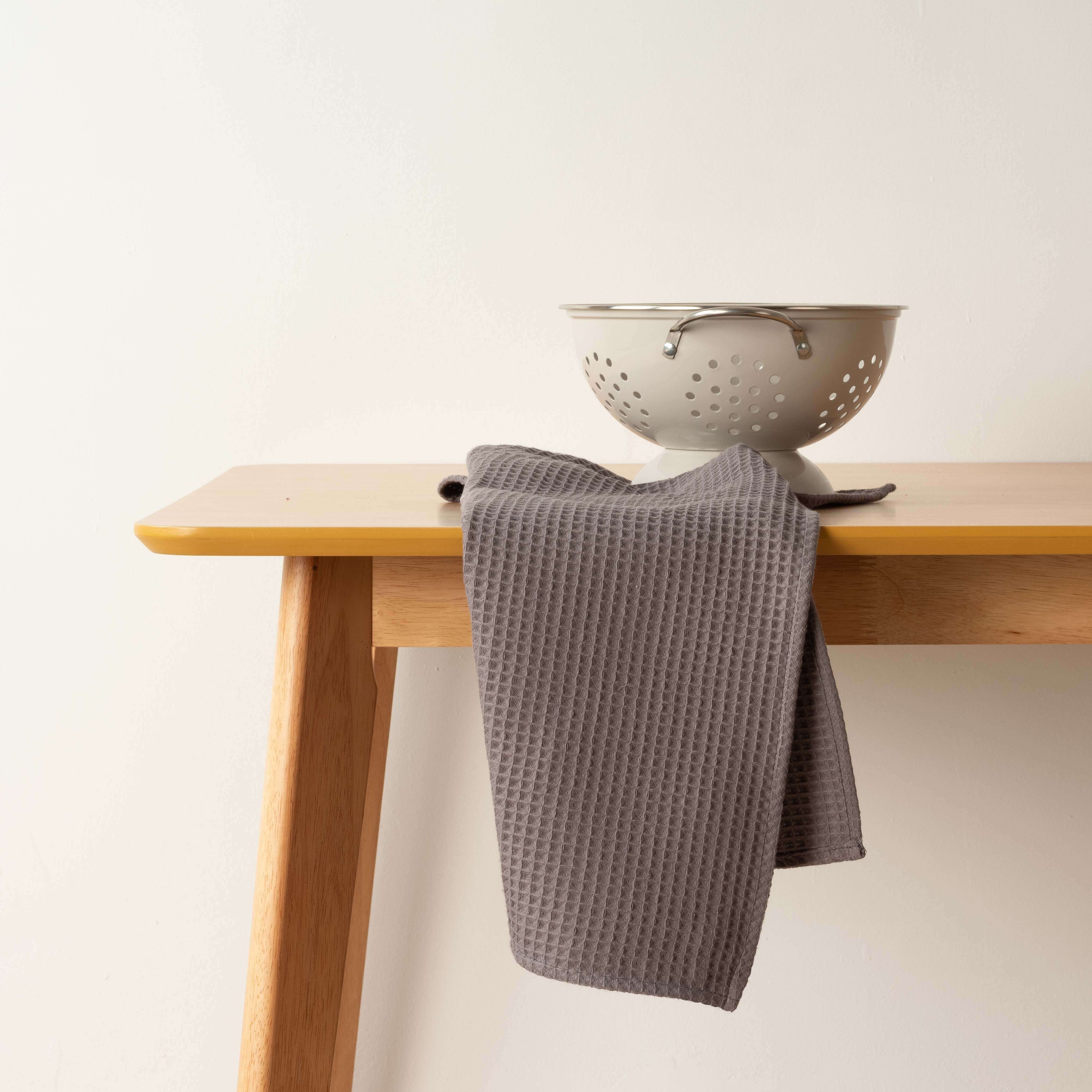 Confezione da 2 strofinacci da cucina Waffle Titanium 45x70 cm