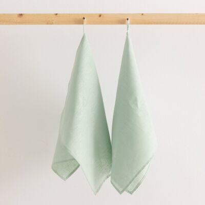 Linen kitchen towels 100% cotton Aqua 45x70 cm (2 units)