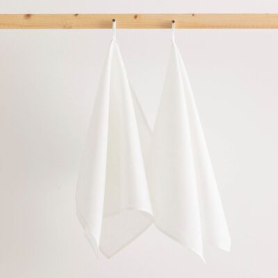 Torchons de cuisine en lin 100% coton Blanc 45x70 cm (2 unités)