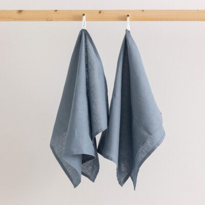 Linen kitchen towels 100% cotton Denim Blue 45x70 cm (2 units)