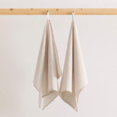 Linen kitchen towels 100% cotton Light Gray 45x70 cm (2 units)