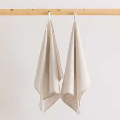 Asciugapiatti in lino 100% cotone Grigio Chiaro 45x70 cm (2 unità)