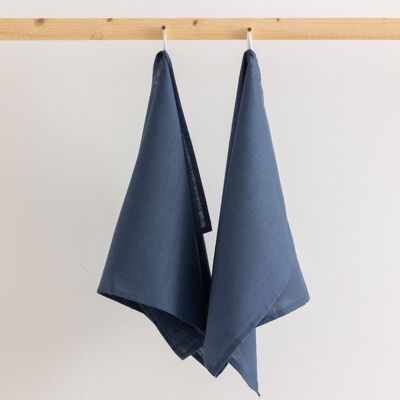 Asciugapiatti da cucina in lino 100% cotone Blu Notte 45x70 cm (2 unità)