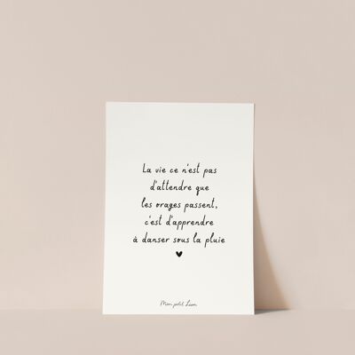 A6 card quote Dancing in the rain
