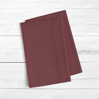 Torchons de cuisine en lin 100% coton Bordeaux 45x70 cm (2 unités) 2