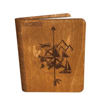 Sketchbook en bois, 1Taille "Sketchbook", différents motifs de couverture, Creatifwood 10