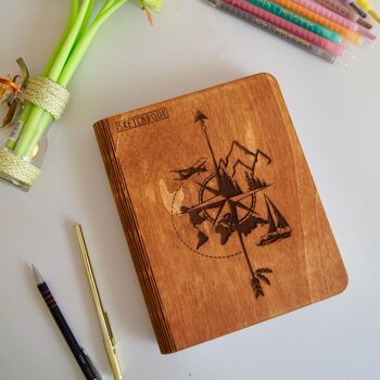 Sketchbook en bois, 1Taille "Sketchbook", différents motifs de couverture, Creatifwood 11