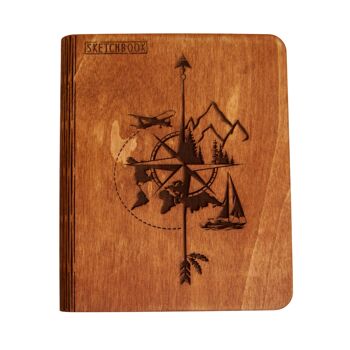 Sketchbook en bois, 1Taille "Sketchbook", différents motifs de couverture, Creatifwood 13