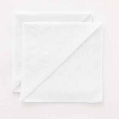 Serviettes 100% Lin Blanc 50x50 cm