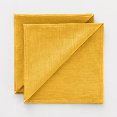 Mustard 100% Linen Napkins 50x50 cm
