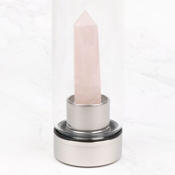Bouteille d'eau en verre de cristal de quartz rose 3