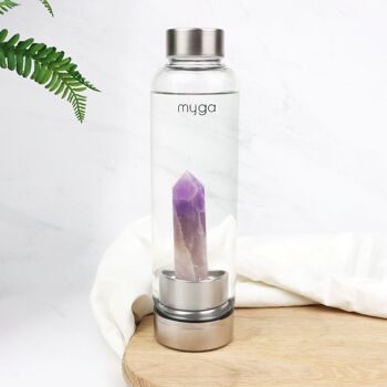 Bouteille d'eau en verre cristal améthyste 14