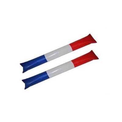Pair of inflatable tap tap Air Bang sticks for clapping blue/white/red France