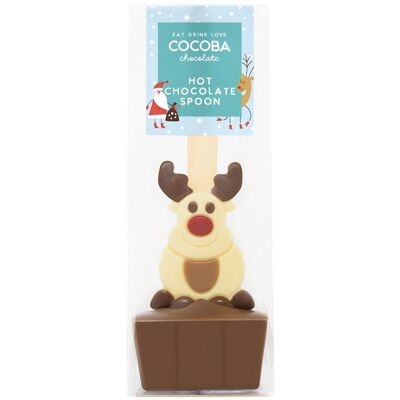 Christmas Reindeer Milk Chocolate Hot Chocolate Spoon