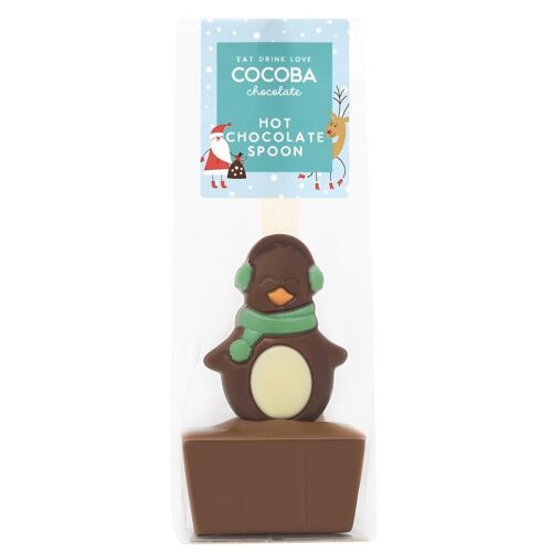 Christmas Penguin Milk Chocolate Hot Chocolate Spoon