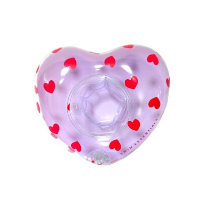 SE Inflatable Cup Holder Lilac Hearts