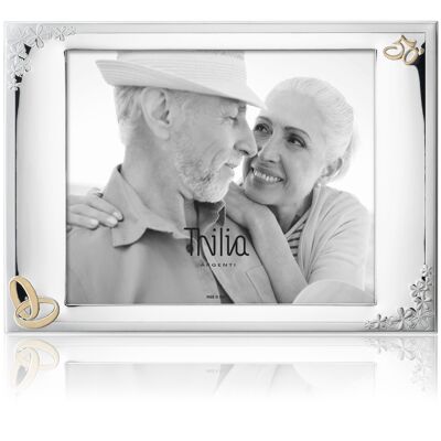 Cadre Photo et Miroir 33x27 cm Argent Ligne "Anniversaire"