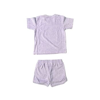 SE Beach Combinaison Ensemble Fille Lilas Panthère Imprimé Terry 2