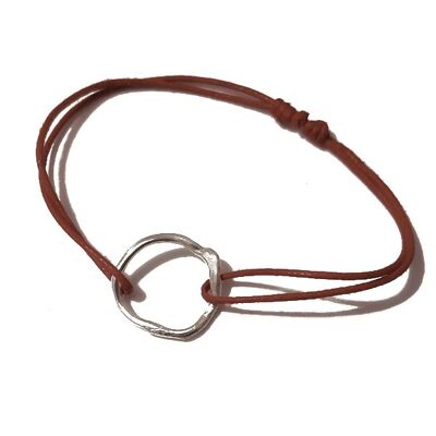 Bracelet cercle de vie avec fil de coton rouge
