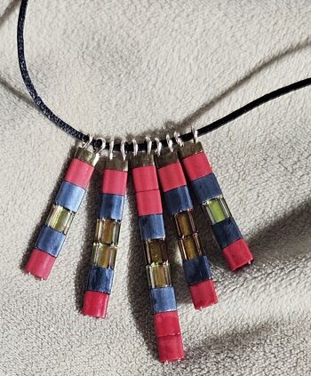 Collier Etila Rouge, bleu ardoise 1