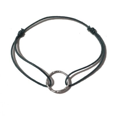 Bracelet cercle de vie avec cordon en coton turquoise
