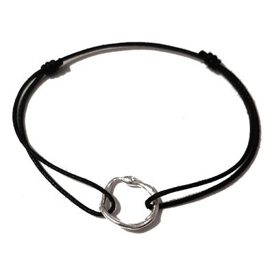 Bracelet cercle de vie avec fil de coton noir