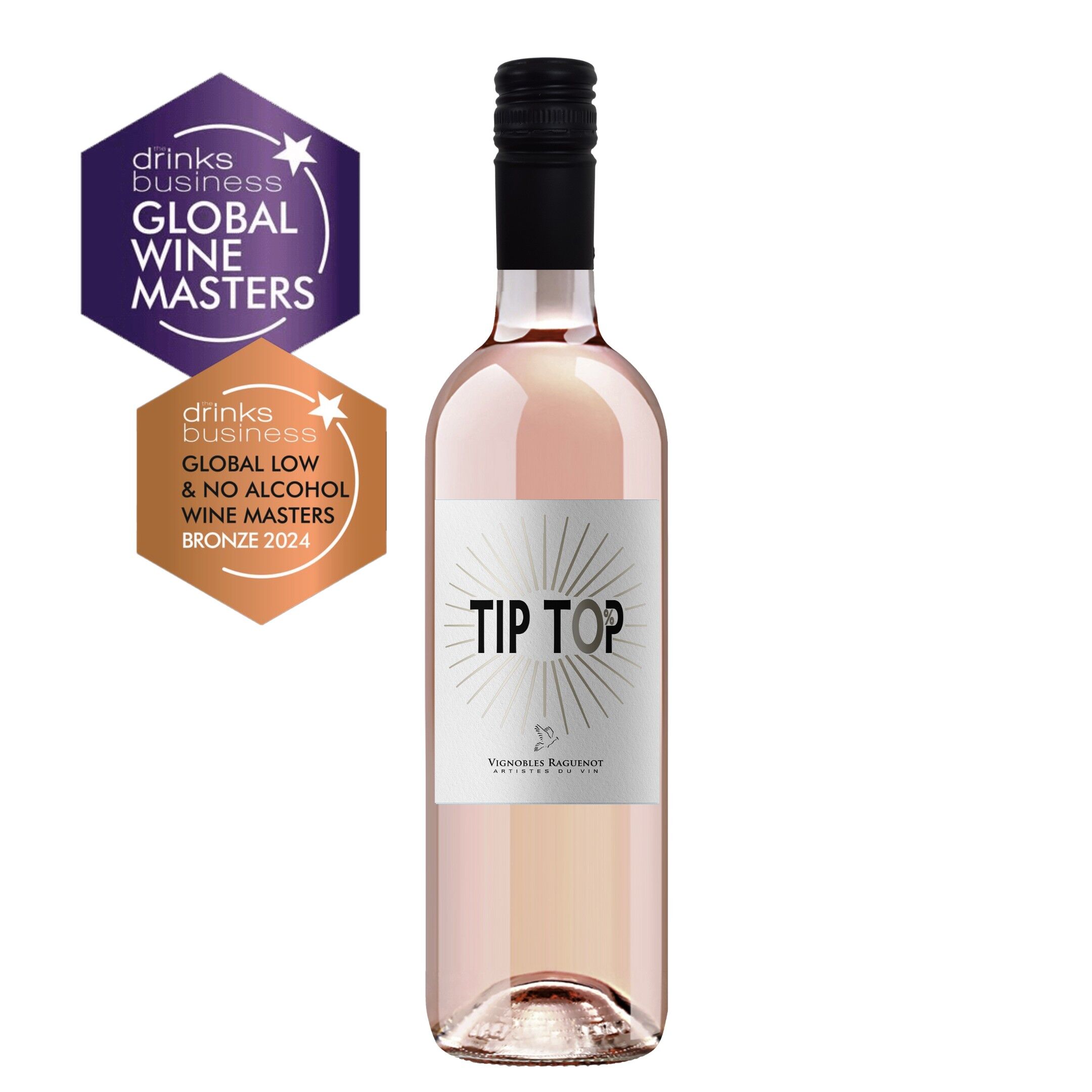 TIP TOP ROSÉ, Vino dealcolizzato, Zero alcol, Merlot Cabernet Sauvignon, 750ml