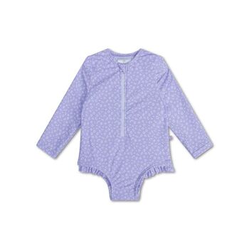 Maillot de bain SE UV manches longues Imprimé Panthère Lilas 1