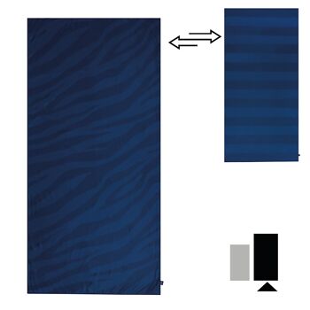 SE Serviette Microfibre Zèbre Bleu 180 x 90 cm 2