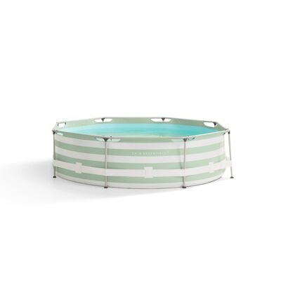 SE Frame swimming pool round 305x76 cm Green White striped