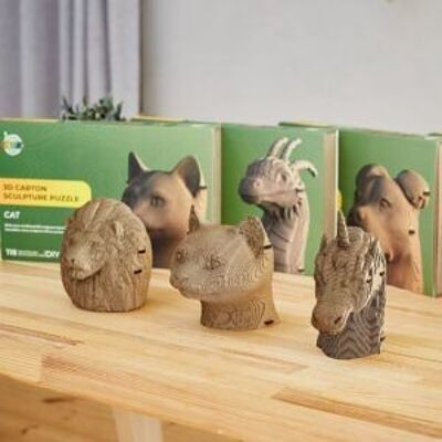 3D cardboard sculpture puzzles, Creatifwood