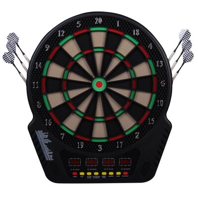 Morres Wonen elektronisch dartbord dartbord dartset met 6 darts 24 dartkoppen 27 spellen 243 hitopties voor 16 spelers veelkleurig 44 x 51,5 x 3,2 cm