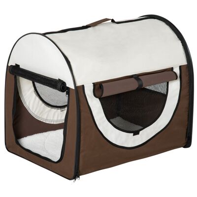 Morres Wonen hondenbox opvouwbare hondentransportbox transportbox voor huisdier 2 kleuren 5 maten (L (70x51x59 cm), koffie)