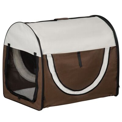 Morres Wonen hondenbox opvouwbare hondentransportbox transportbox voor huisdier 2 kleuren 5 maten (XXL (81x56x66 cm), koffie)