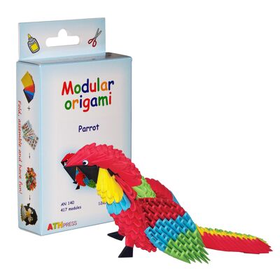 Bausatz zum Zusammenbau von modularem Origami-Papagei