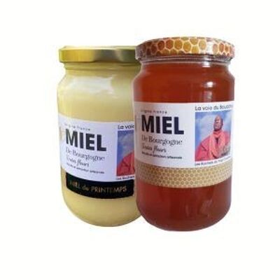 Miel de Printemps + Miel d'Eté (écologiques  et 100% naturels)