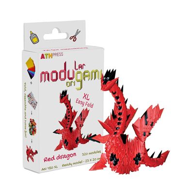 ModuGami XL Dragón rojo fácil de plegar