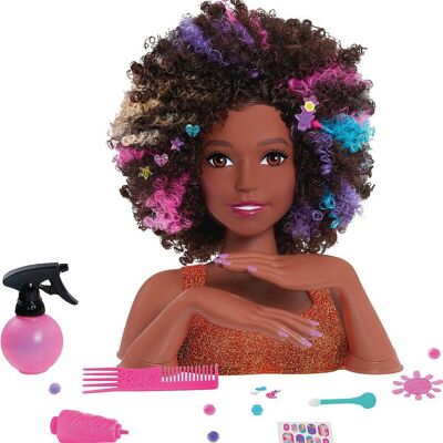 Testa per lo styling afro in stile Barbie