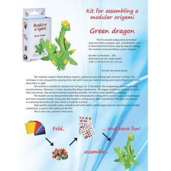 Kit d'Assemblage Modulaire Origami Green Dragon 5