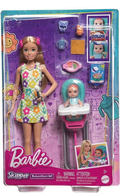 Barbie Coffret Baby-Sitter Et Repas du Bébé