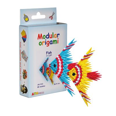 Bausatz zum Zusammenbau von modularen Origami-Fischen 1 + 1