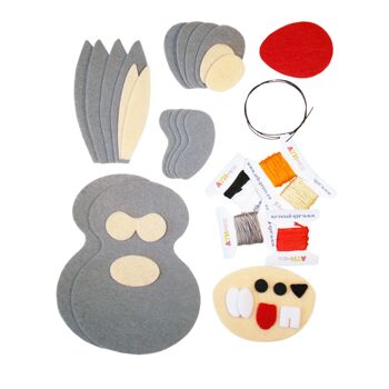 Kit de couture en feutre bricolage lapin de Pâques plat 2