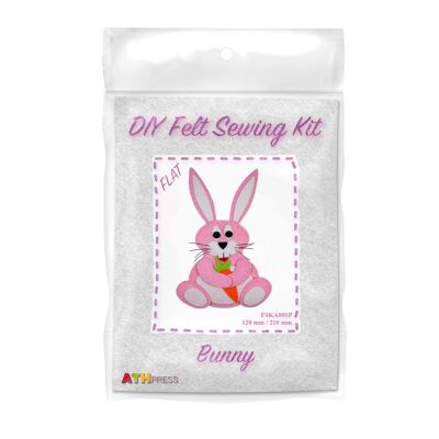 Kit de costura de fieltro para bricolaje Pink Bunny Flat