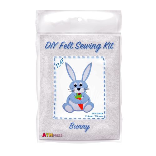 DIY Felt Sewing Kit Blue Bunny Flat